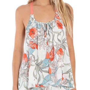 Linea Donatella Womens Tropical Print Tank Top Size Medium